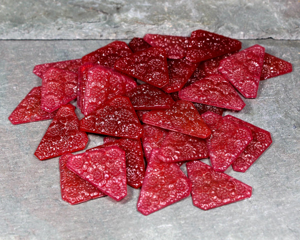 Set of 33 Sculpted, Triangular Tiles for Jewelry Making or Crafting | 1 1/4" long