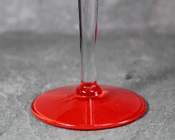 Mid-Century Modern Red Striped Wine Glasses | Christmas Wine Glasses | Groovy Glassware | Bixley Shop