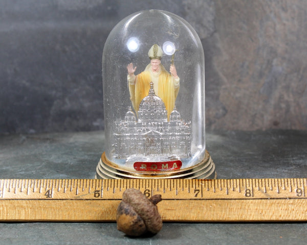 Vintage Roma Souvenir Snow Globe | Pope and St Peter's Snow Globe | Vintage Rome Snowglobe | Italian Snow Globe | Bixley Shop