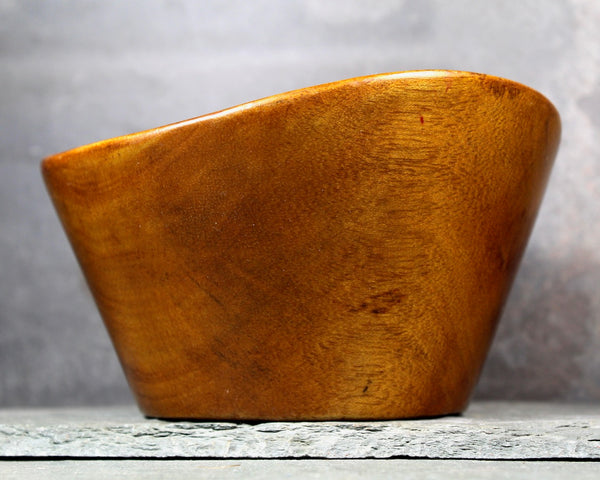 Vintage Mid-Century Carved Wooden Bowl | David Auld Style Small Wooden Bowl | Scandinavian Style Solid Wooden Bowl  | Bixley Shop