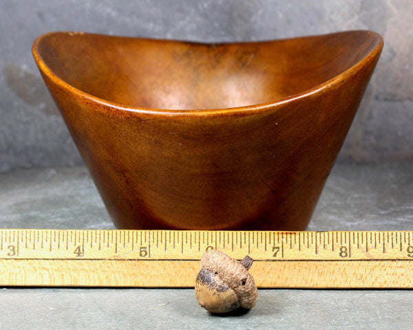 Vintage Mid-Century Carved Wooden Bowl | David Auld Style Small Wooden Bowl | Scandinavian Style Solid Wooden Bowl  | Bixley Shop