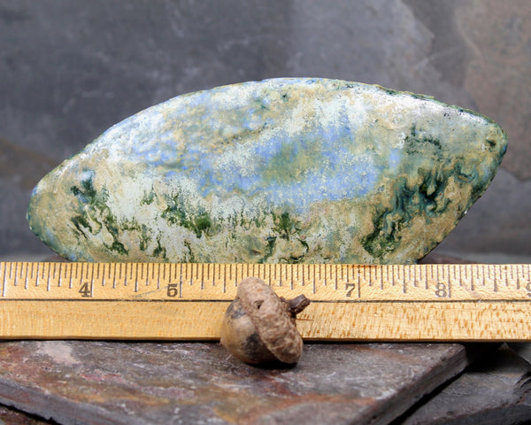 Seed Pod Sculpture | Art Sculpture | Hand Glazed Blue/Grey/Green Seed Pod
