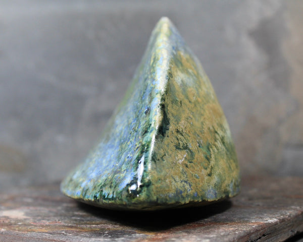 Seed Pod Sculpture | Art Sculpture | Hand Glazed Blue/Grey/Green Seed Pod