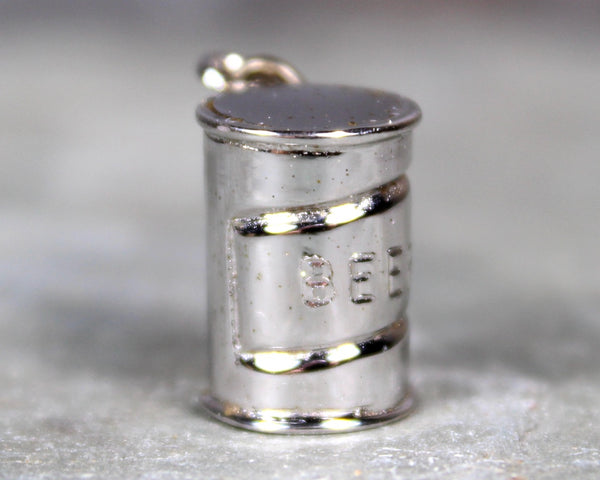 Miniature Sterling Silver Beer Can Charm | Vintage Jewelry Charms