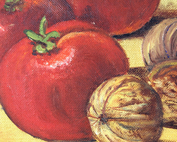 Original, Signed Oil Paintings Your Choice of Apple or Tomatoes | Lillian Slayter Artist | 11.5"x10.25" Wooden Frames | Bixley Shop
