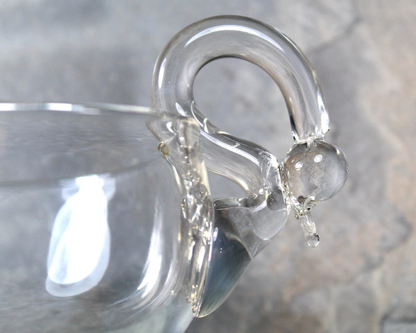 Vintage Swan Gravy Boat with Sterling Silver Base | Glass Gravy Boat | Similar to Duncan & Miller Swans | Bixley Shop
