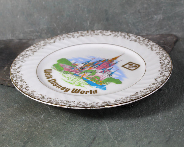 Vintage Walt Disney World Souvenir Plate | Full-Color WDW Cinderella's Castle Plate | Made in Japan | Circa 1970s | Bixley Shop