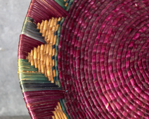 Vintage Woven Reed Basket | Colorful Fruit Basket | Cottagecore Basket | Bixley Shop