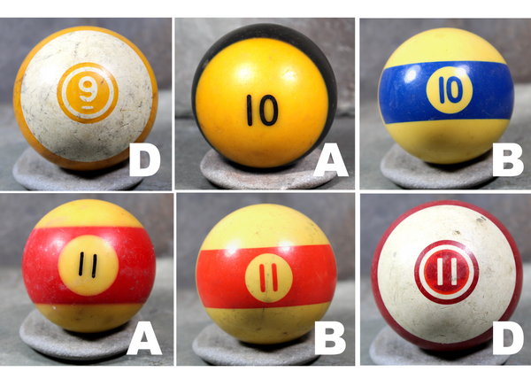 Vintage Pool Balls - YOUR CHOICE from a Variety of Gorgeous Vintage Pool Balls from Different Sets - 1920s-1950s - Billiards