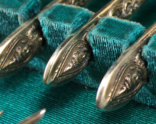 145 Piece Bronze Flatware from Thailand - Twelve 11 Piece Place Settings Plus 14 Serving Items - In Wooden Case with Velvet Lining