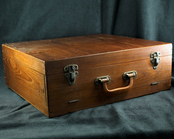 145 Piece Bronze Flatware from Thailand - Twelve 11 Piece Place Settings Plus 14 Serving Items - In Wooden Case with Velvet Lining