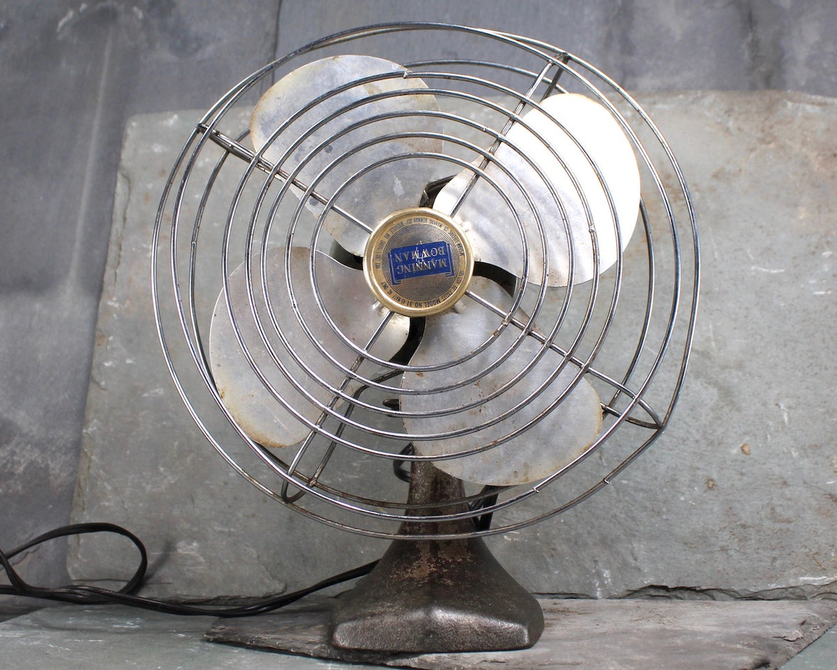 1940s Manning Bowman Metal Fan - Working Electric Table Fan with