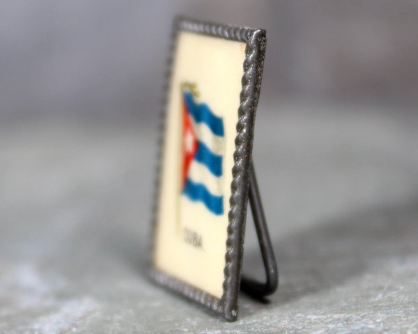 1890s Sweet Carporal Premium | Folding Frame Cuba with Cuban Flag | Lapel Pin | Square Pin
