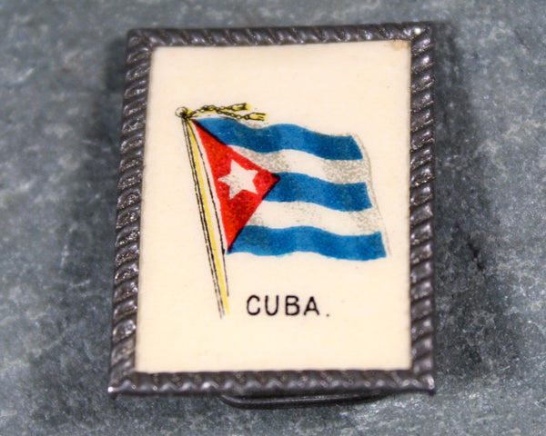 1890s Sweet Carporal Premium | Folding Frame Cuba with Cuban Flag | Lapel Pin | Square Pin