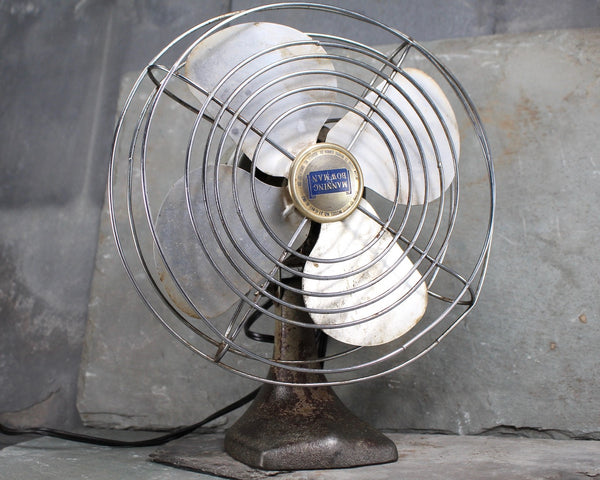 1940s Manning Bowman Metal Fan - Working Electric Table Fan with Metal Blades