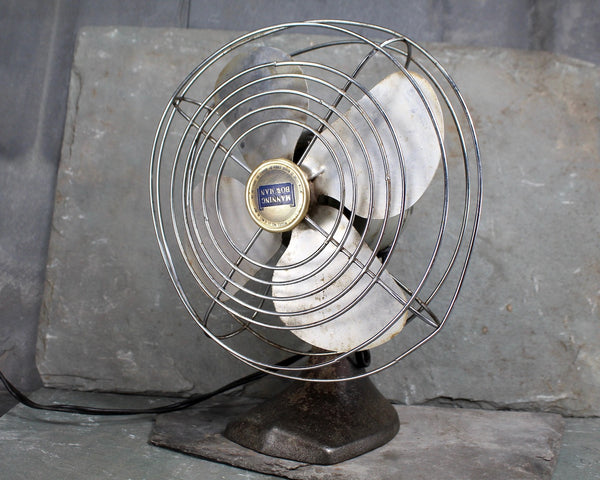 1940s Manning Bowman Metal Fan - Working Electric Table Fan with Metal Blades