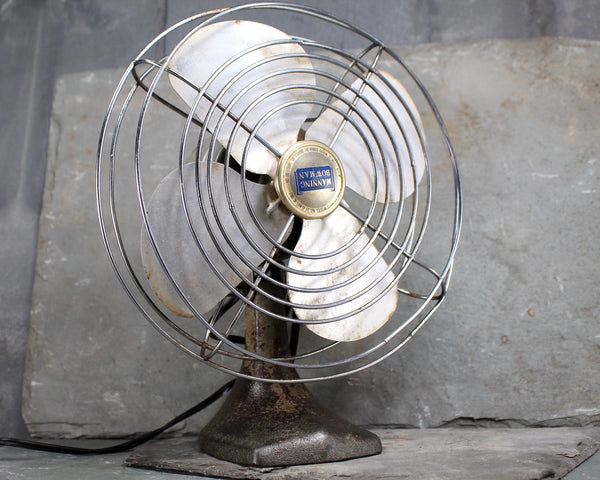1940s Manning Bowman Metal Fan - Working Electric Table Fan with Metal Blades