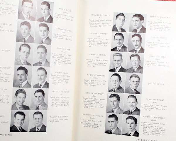 RARE! 1941 High School Yearbook - Red & Black - Dorchester Massachusetts, Dorchester High School for Boys 1941