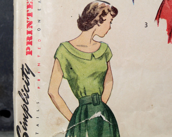 1949 Simplicity #2799 Blouse Pattern | Size 12, Bust 30" | Cut, Complete Pattern