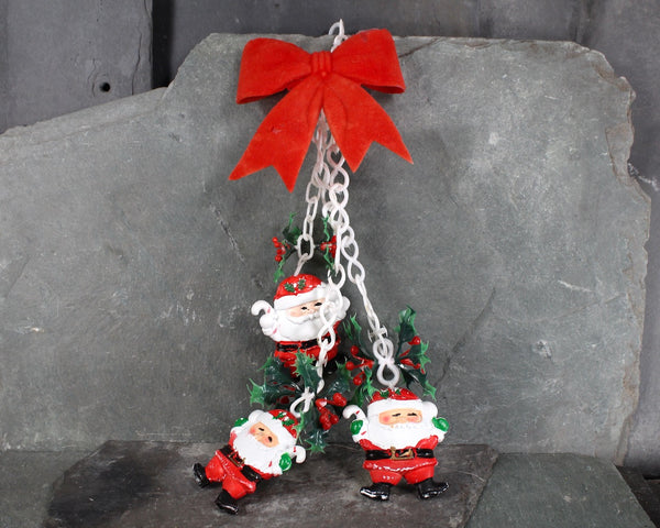 Vintage Christmas Santa Mobile | Plastic Christmas Decoration | Dime Store Christmas | Mid-Century Santa Claus Mobile