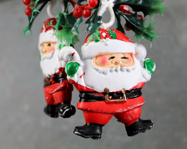 Vintage Christmas Santa Mobile | Plastic Christmas Decoration | Dime Store Christmas | Mid-Century Santa Claus Mobile