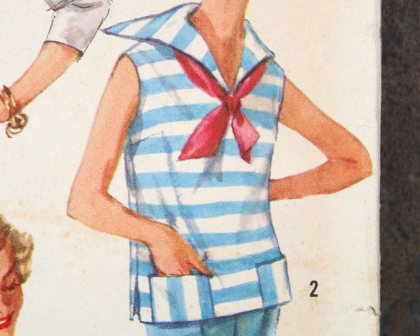 1958 Simplicity #2438 Blouse Pattern | Women's Size 14, Bust 34 | Cut, Complete, Factory Folded Pattern