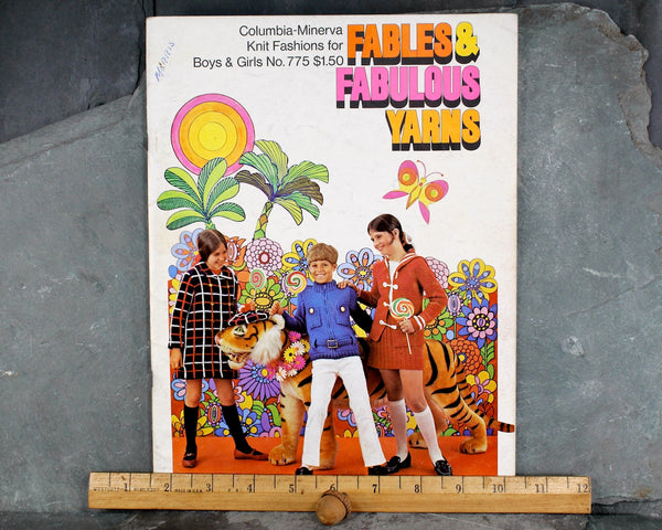 1960s Fables & Fabulous Yarns Children's Knit Pattern Book by Columbia-Minerva- #775 - 50 Full-Color Knitwear Patterns
