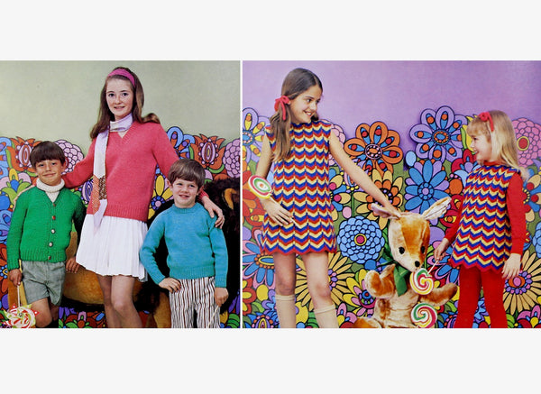 1960s Fables & Fabulous Yarns Children's Knit Pattern Book by Columbia-Minerva- #775 - 50 Full-Color Knitwear Patterns