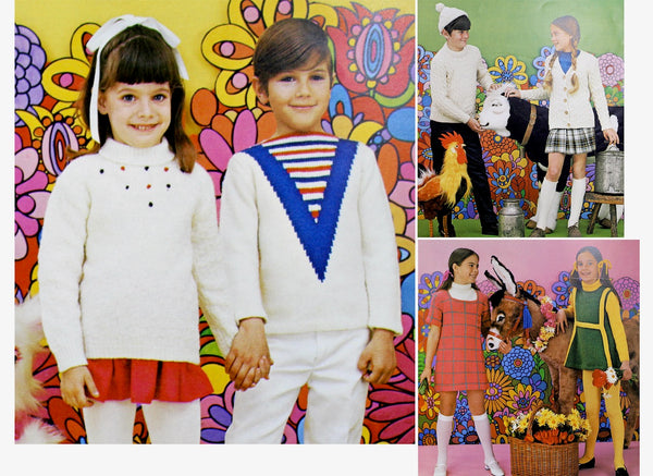 1960s Fables & Fabulous Yarns Children's Knit Pattern Book by Columbia-Minerva- #775 - 50 Full-Color Knitwear Patterns