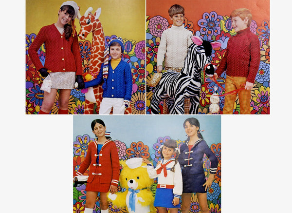 1960s Fables & Fabulous Yarns Children's Knit Pattern Book by Columbia-Minerva- #775 - 50 Full-Color Knitwear Patterns