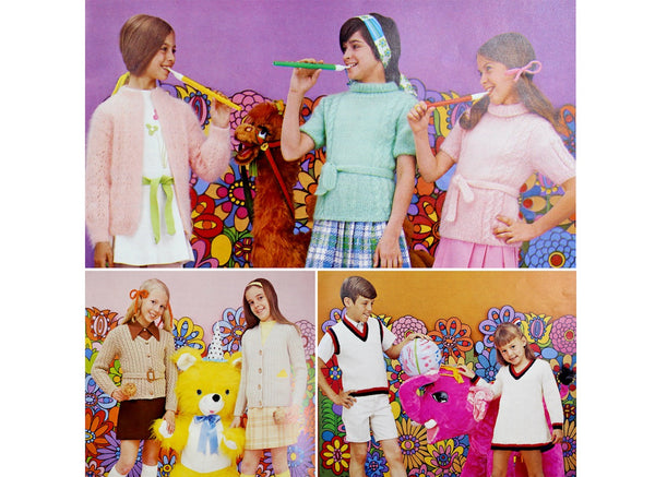 1960s Fables & Fabulous Yarns Children's Knit Pattern Book by Columbia-Minerva- #775 - 50 Full-Color Knitwear Patterns