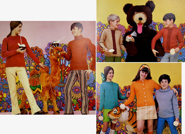 1960s Fables & Fabulous Yarns Children's Knit Pattern Book by Columbia-Minerva- #775 - 50 Full-Color Knitwear Patterns