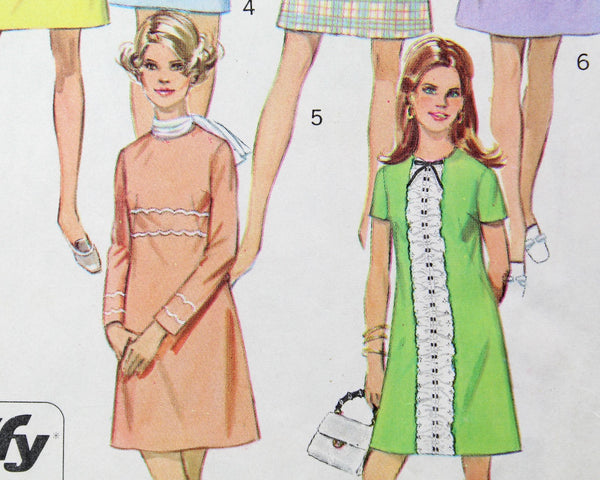 1969 Simplicity #8152 Mod Dress Pattern | Size 12, Bust 34" | COMPLETE Cut Pattern
