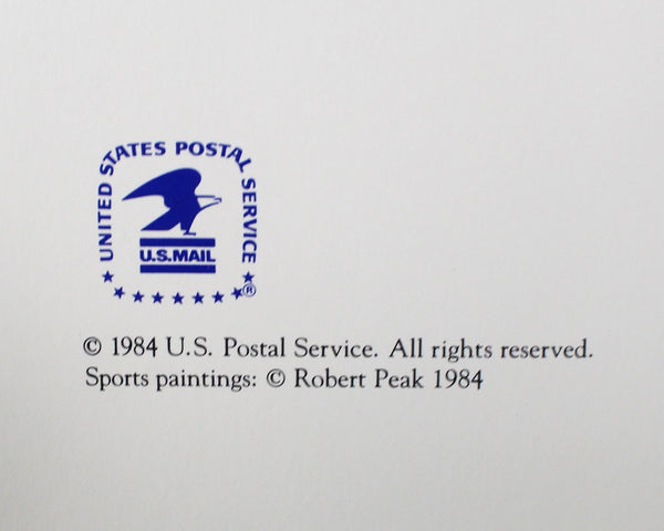 Golden Moments: A Collection of United States 1984 Commemorative Olympic Issues by the United States Post Office | Vintage Olympic Stamps