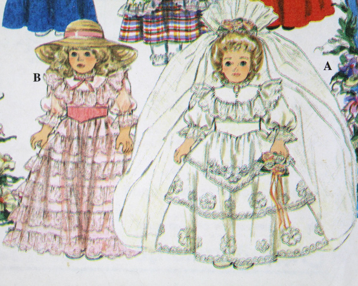 vintage doll dress Simplicity Crafts #8957 16" &18" Doll Dress Pattern | 1993 | UNCUT and Factory Folded