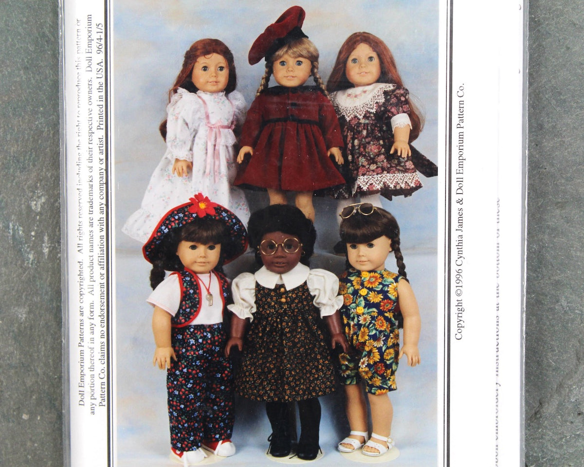 1996 Doll Emporium DE600 Doll Clothes Pattern Vintage Sewing