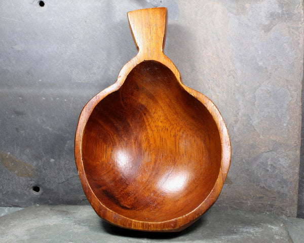 Vintage Mid-Century Carved Wooden Bowl - Pear Shaped Fruit Bowl - Mid-Century - Rustic Modern