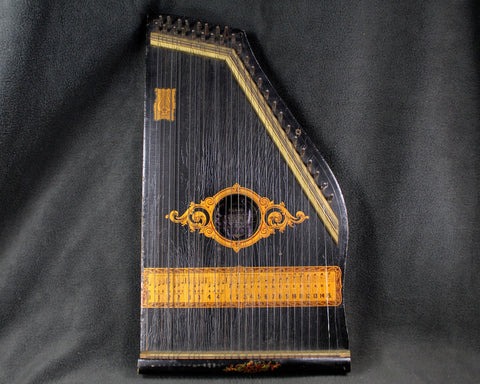 Antique Zither | Play by Numbers Class Instruments Zither | Antique Instrument with Gold Leaf