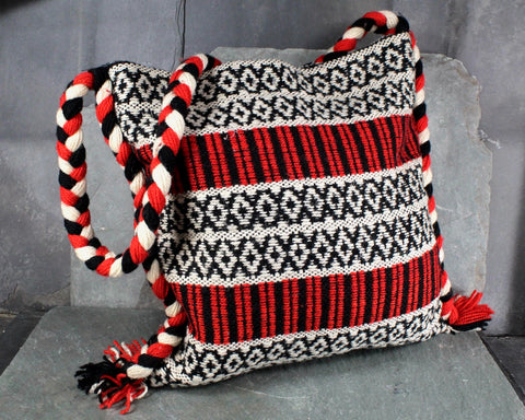 Madawaska Weavers Wool Shepherds Bag | Boho Chic Canadian Wool Bag | Fait a la Main Lined Bag