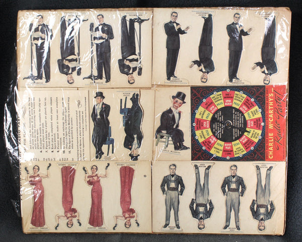Charlie McCarthy's Radio Party Game | Chase and Sanborn Game | Classic Radio Series Game | Uncut Game Pieces