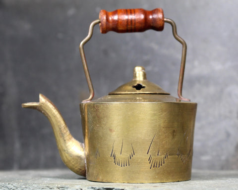 Vintage Brass  Incense Box | Teapot Shaped Incense Burner | Vintage Indian Brass