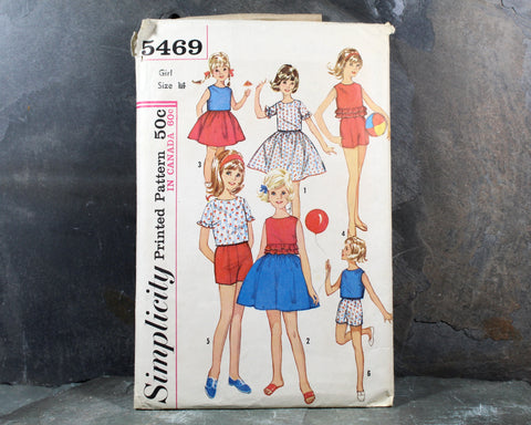 1964 Simplicity #5469 Girls Size 14 Outfit Pattern | Cut, Complete Pattern | Vintage Simplicity Children's Pattern