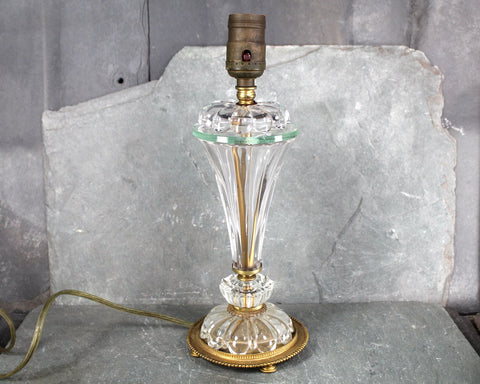 Vintage Glass Table Lamp | Working Condition Elegant Table Lamp | Working Lamp | Vintage 1950s Decor