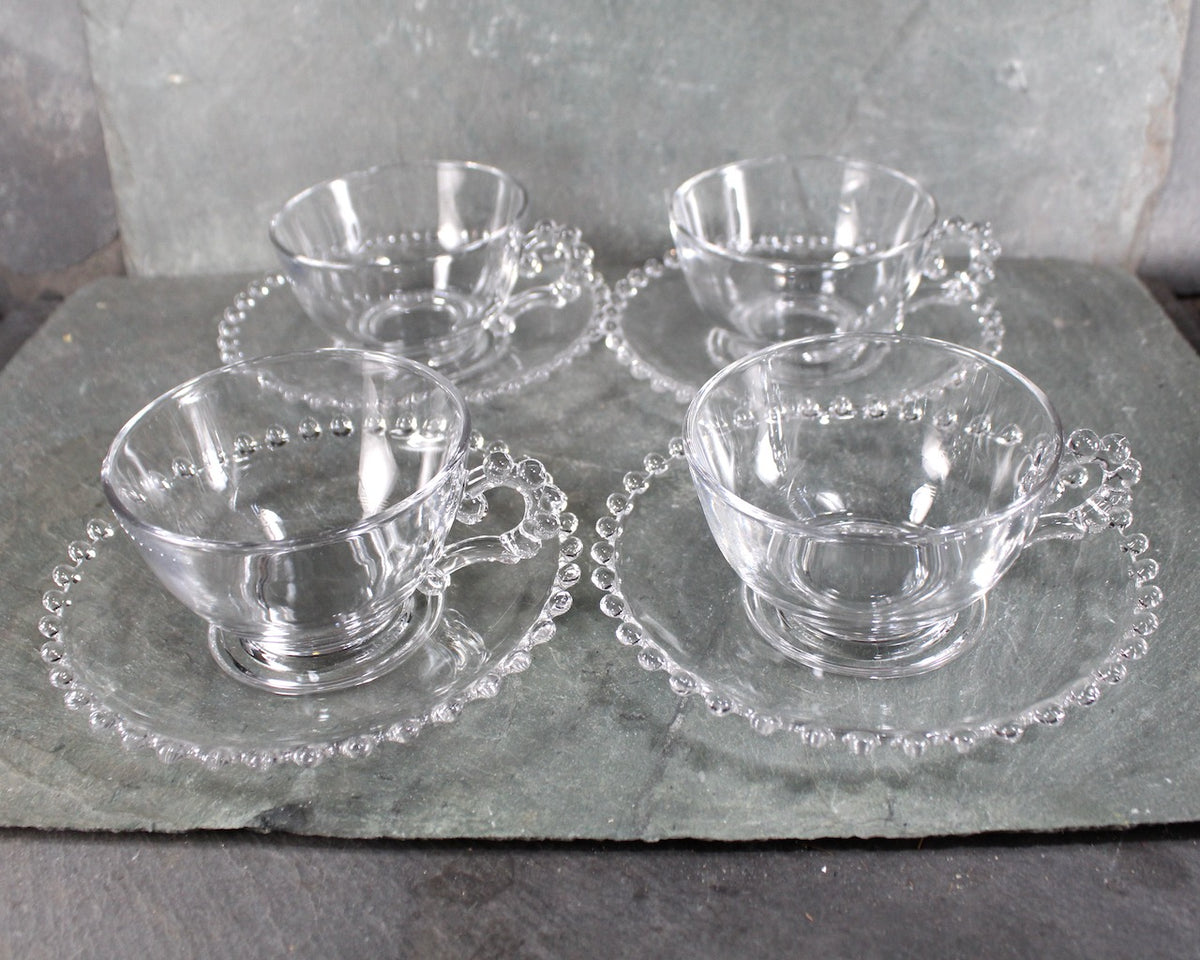 VTG set of high quality 6 Imperial glass Candlewick teacup/saucer