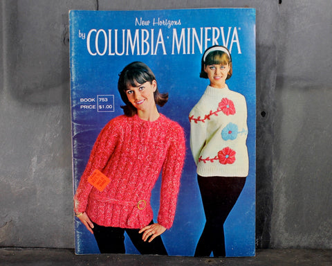 1960s New Horizons Knitting Pattern Book by Columbia-Minerva- #754 - 30 Full-Color Knitwear Patterns