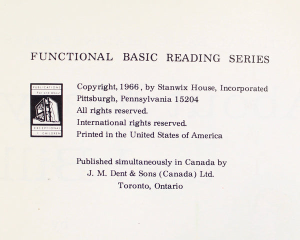 About Mary & Bill - 1966 Vintage Schoolbook - Functional Basic Reading Series