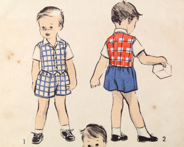 1950s Advance #6319 Toddler Boys Pattern | Size 1/Breast 20" | COMPLETE Cut Pattern in Original Envelope