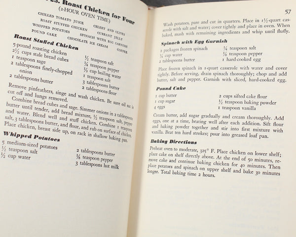 All-In-One Oven Meals - 100 Menus - 350 Recipes | Written by Ruth Bean | 1952 Mid Century Cookbook