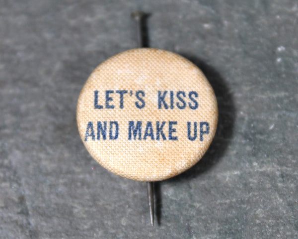 Antique Fabric Covered Pins with Sayings | Whimsical Buttons | Circa 1890s-1900s | Antique Buttons