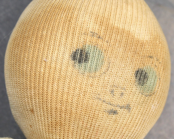 Antique Folk Art Sock Doll - Handmade - Hand Painted - Sock Doll Ghost - Spooky Kewpie for Halloween